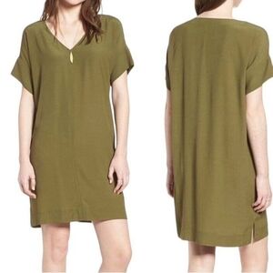 Madewell Novel Shift Dress Size Medium Desert Olive Green Lightweight Relaxed